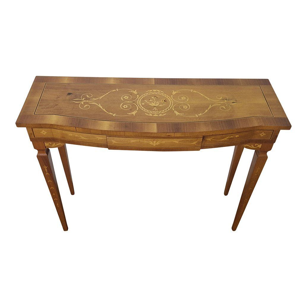 Louis XVI Console In Inlaid Wood With Central Drawer, 1980s photo 1696.0