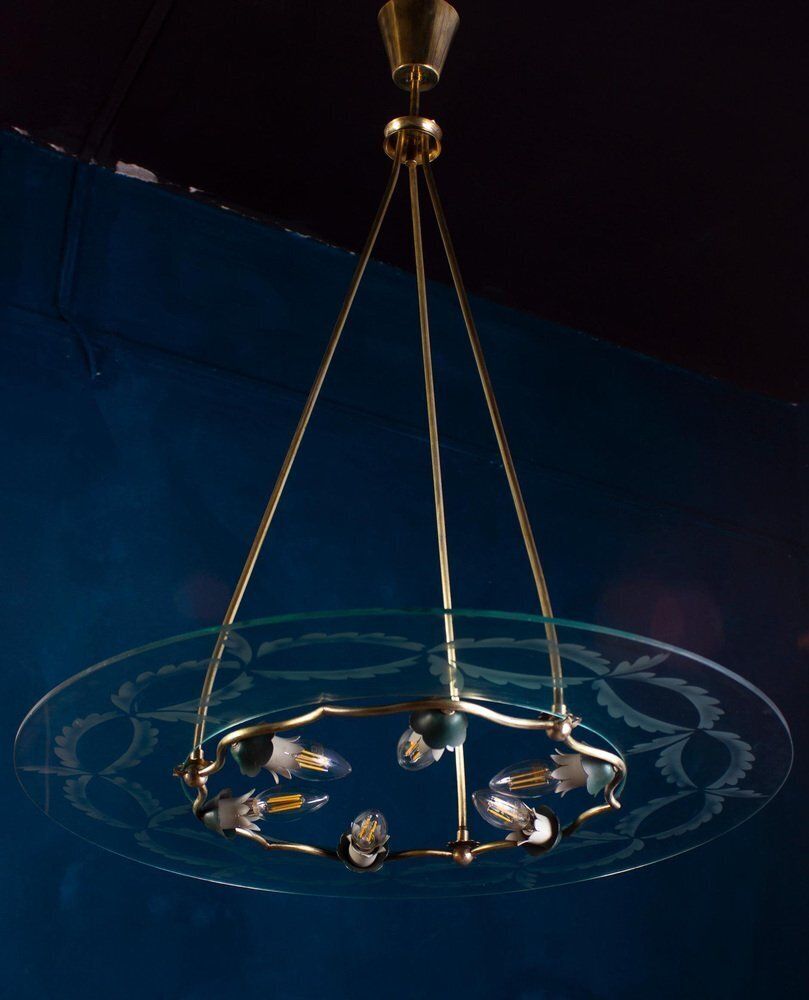 photo furniture Ceiling Light By Pietro Chiesa For Fontana Arte, Italy, 1940s