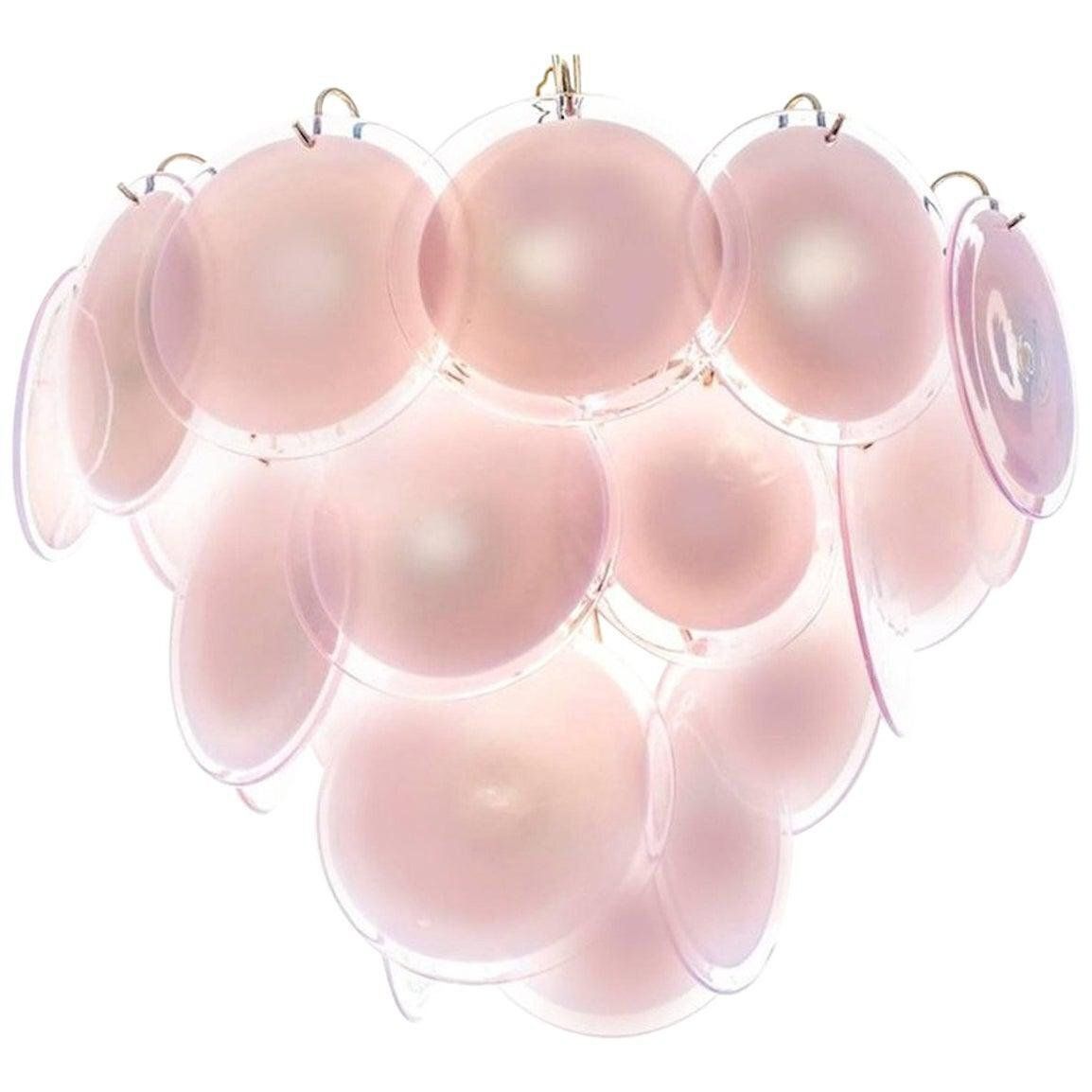 Pink Amethyst Murano Chandelier, 1970s, Set Of 2