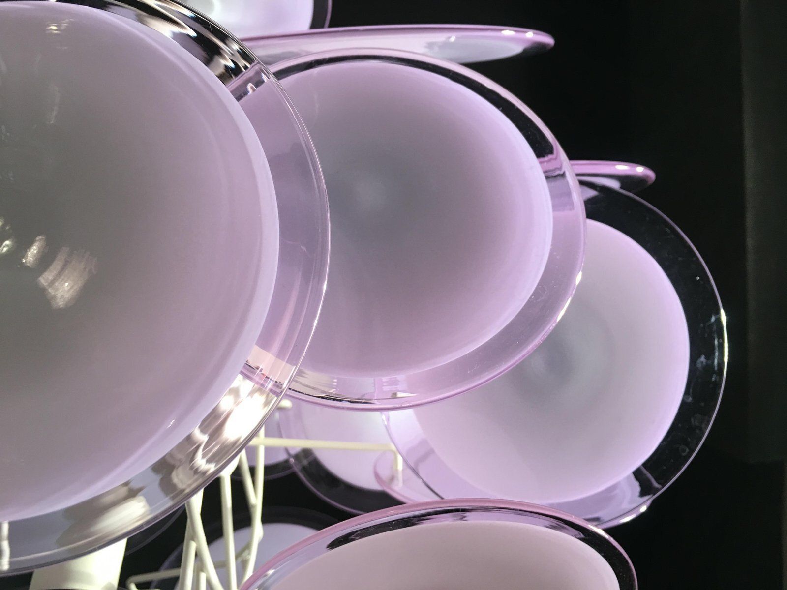 Pink Amethyst Murano Chandelier, 1970s, Set Of 2 photo for sale