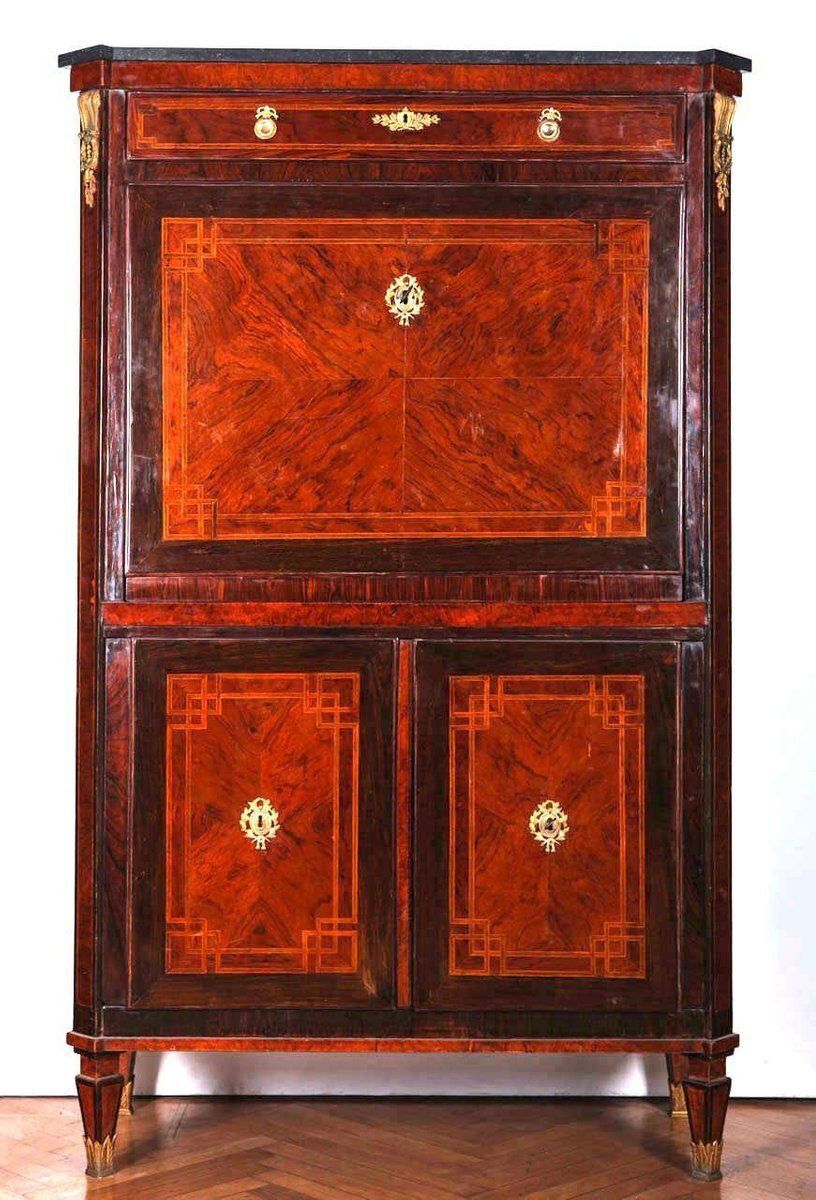 Antique Italian Ormolu Mounted Parquetry Secretaire, 1780 photo furniture