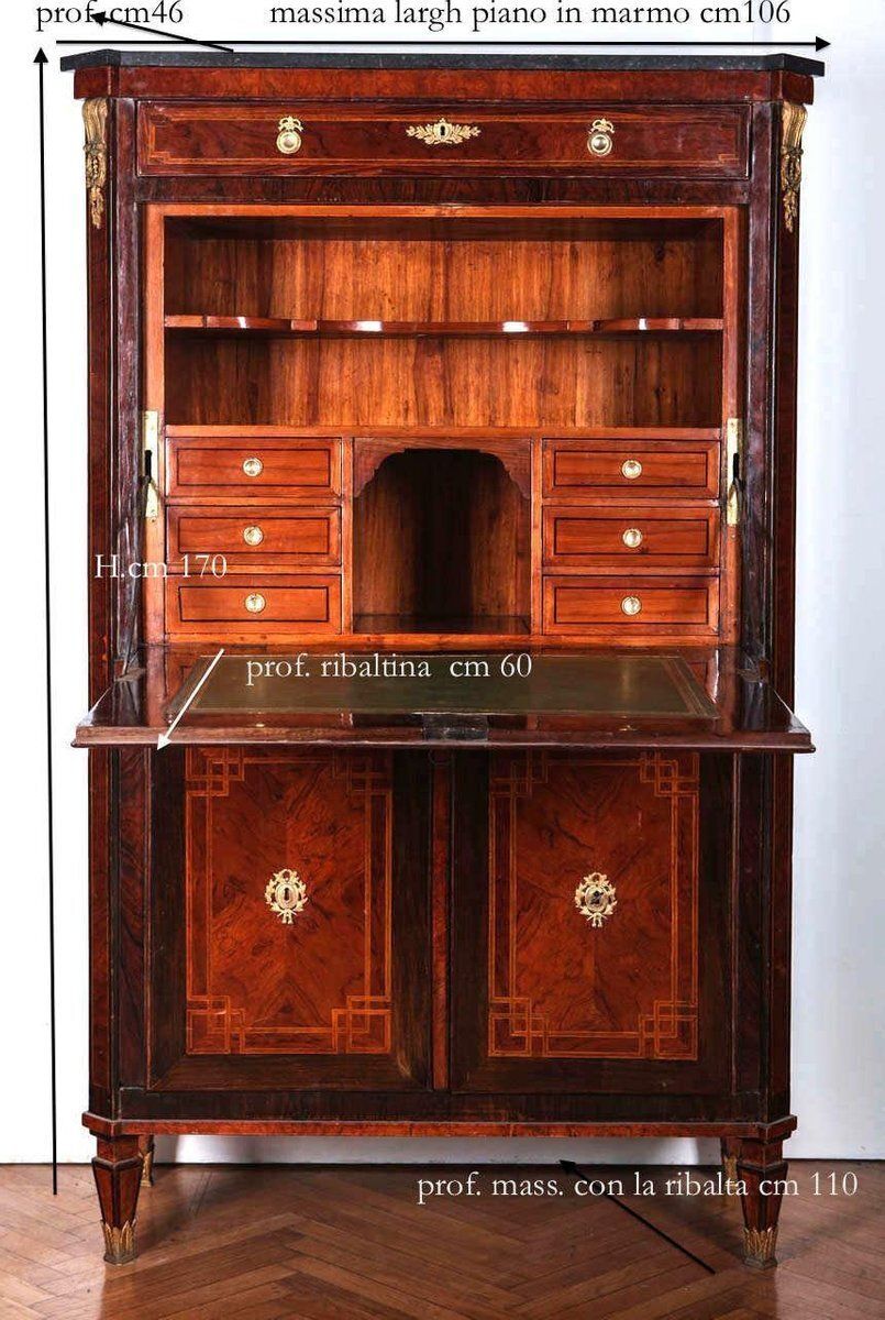 Antique Italian Ormolu Mounted Parquetry Secretaire, 1780 photo 21806.0