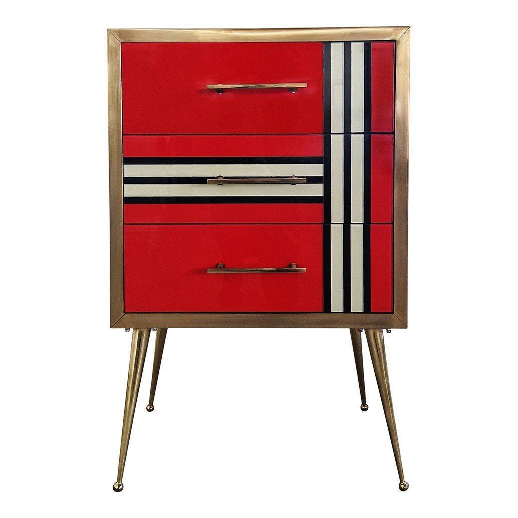 Red Murano Glass Dresser, 1980s