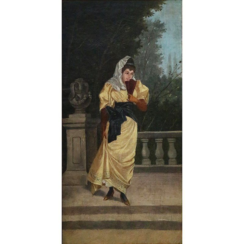 James Abott Mcneil Whistler, Figure Of An Upper Class Woman, 1800s, Oil On Canvas photo furniture