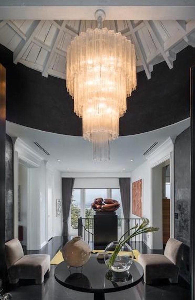 Italian Tronchi Murano Glass Chandelier, 1980s photo Lighting