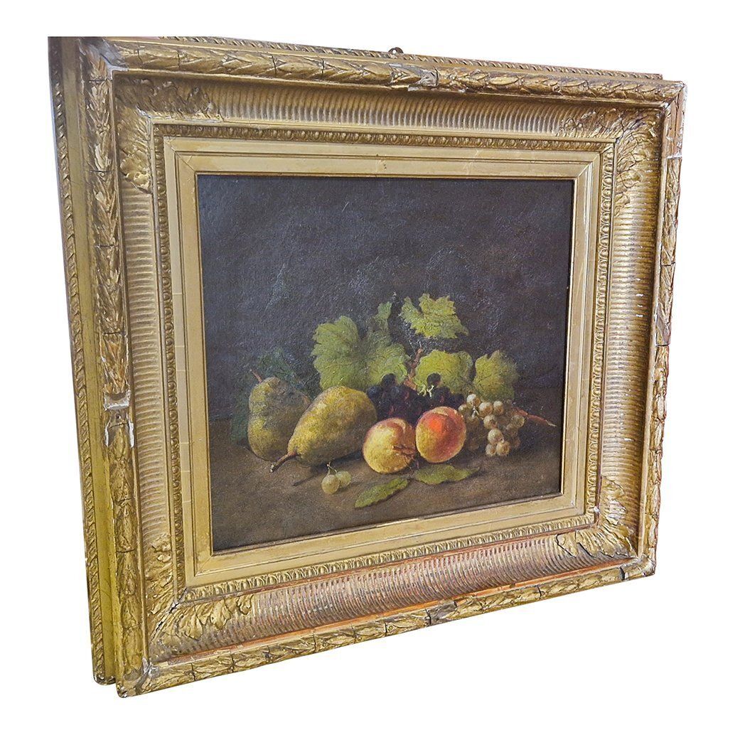 Italian School Artist, Still Life Of Fruit, 19th Century, Oil On Canvas, Framed photo vinterior