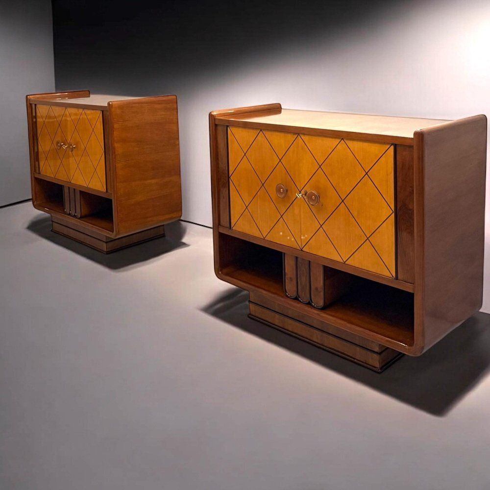 Italian Art Deco Cabinets Attributed To Osvaldo Borsani, 1940s, Set Of 2 photo 10919.0