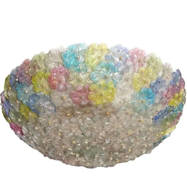Venetian Glass Flower Sconces, 1950s, Set Of 2 photo buy