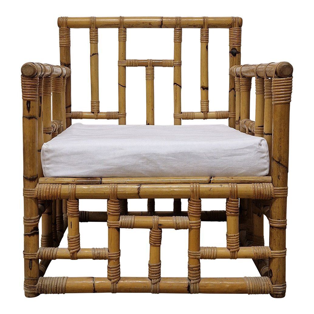 Set Of Bamboo And Rattan Armchairs, 1950s photo for sale