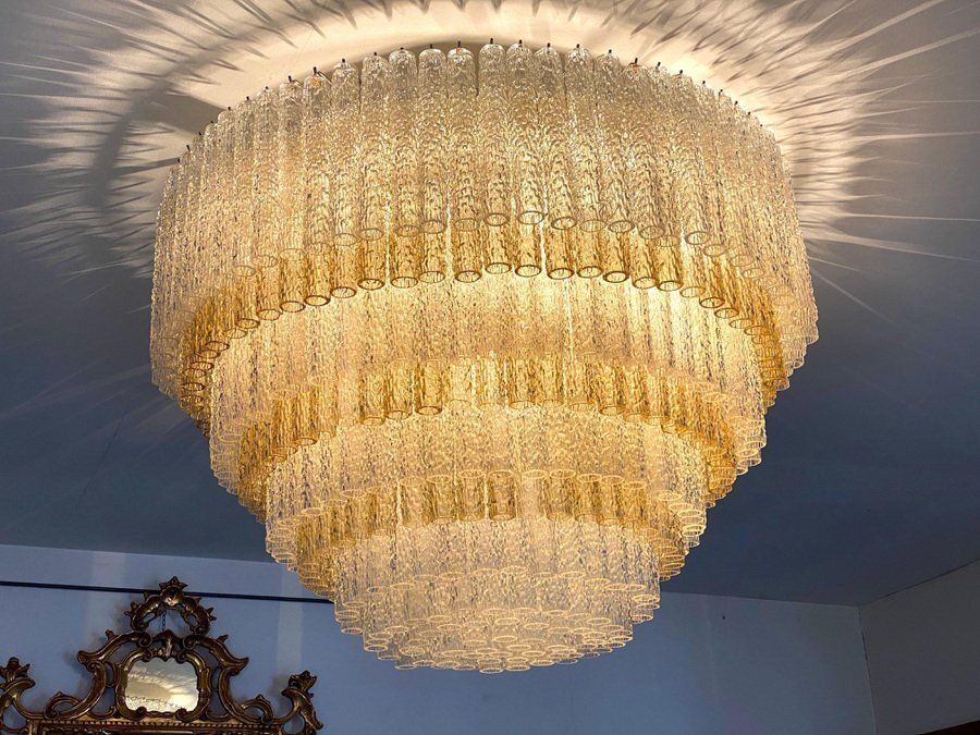 Lighting Murano Glass Chandelier By Gino Poli For Aureliano Toso photo
