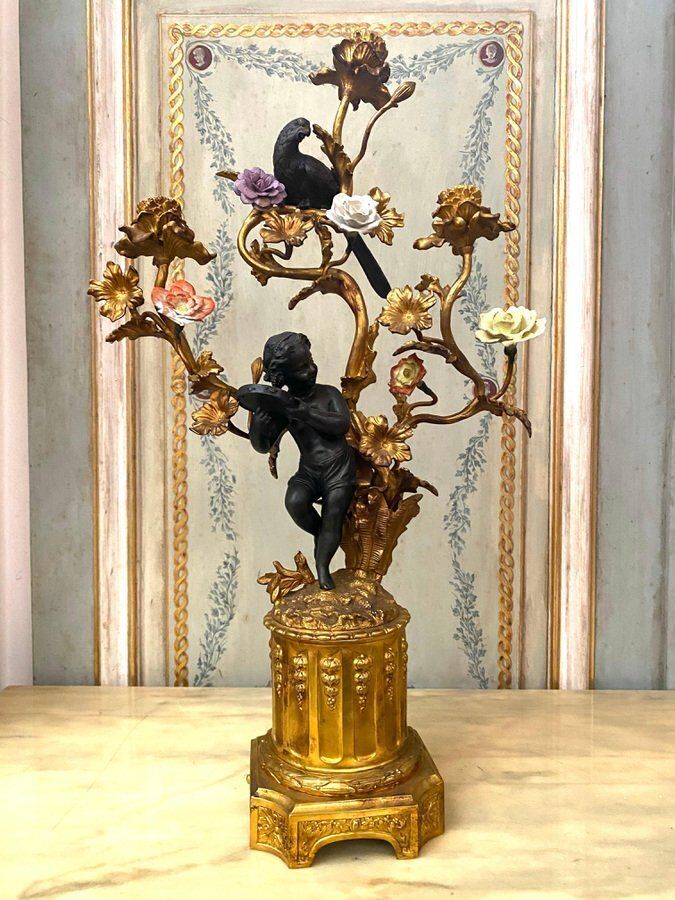 photo furniture 19th Century French Bronze And Gilt Candelabras, Set Of 2