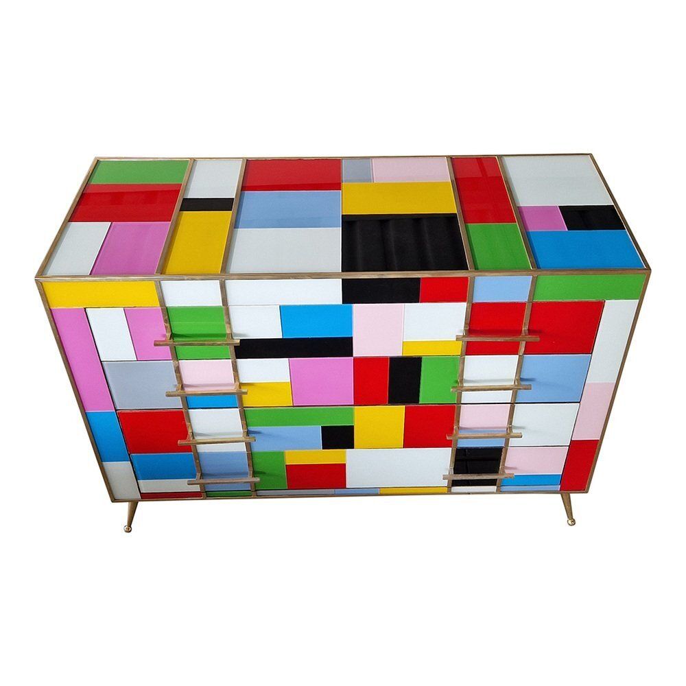 Vintage Dresser With Four Glass Drawers, 1980s photo Furniture