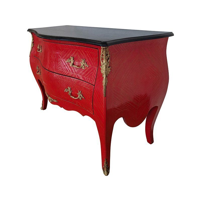 Red Baroque Chest Of Drawers, 1990s photo Furniture