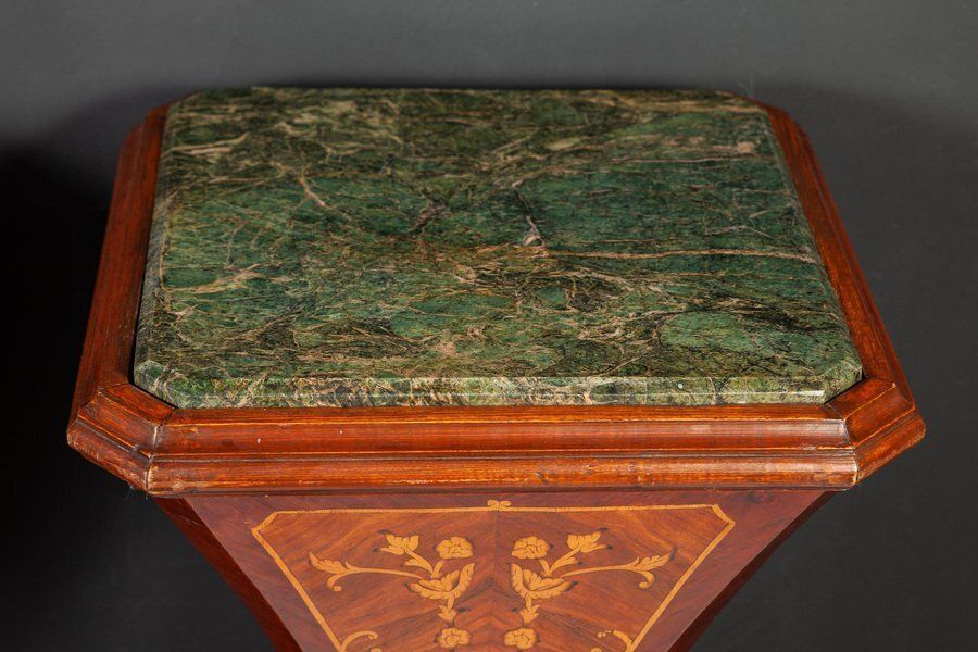 Large 19th Century French Inlaid Pedestals, Set Of 2 photo for sale