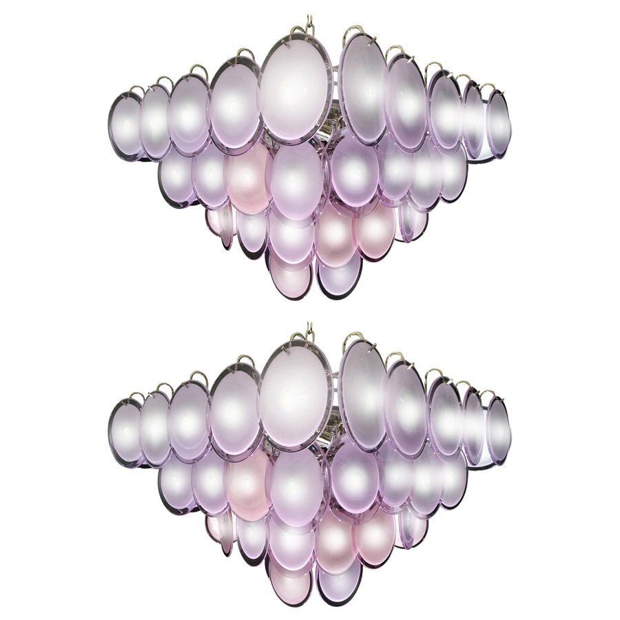 Murano Glass Disc Chandelier In The Style Of Vistosi, 1970s