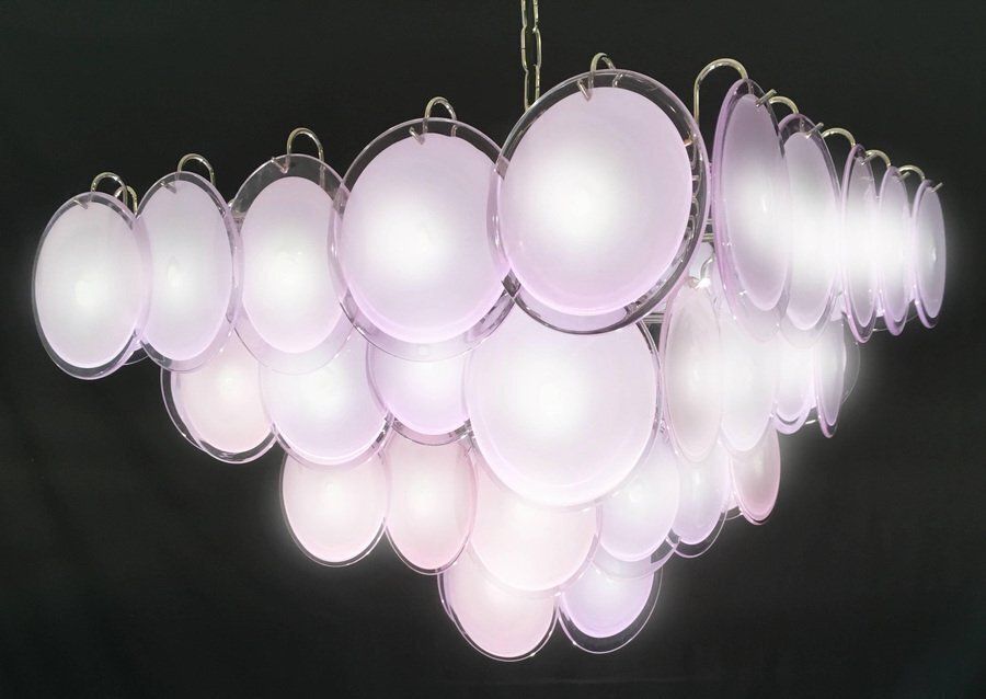 Murano Glass Disc Chandelier In The Style Of Vistosi, 1970s photo buy