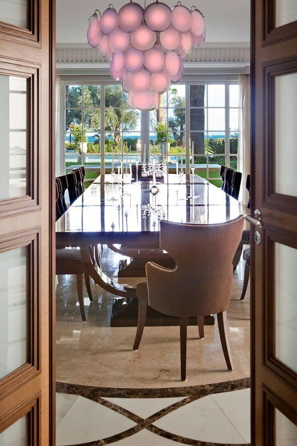 photo for sale Pink Murano Glass Disc Chandelier, Italy, 1970s