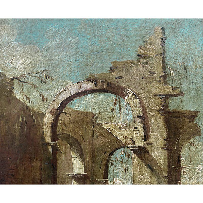 Giacomo Guardi, Capriccio With Roman Arches, 1700s 1800s, Oil On Canvas photo 7696.0