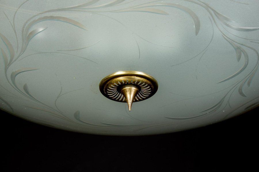 photo for sale Mid Century Ceiling Fixture Or Pendant By Luigi Brusotti, Italy, 1940s