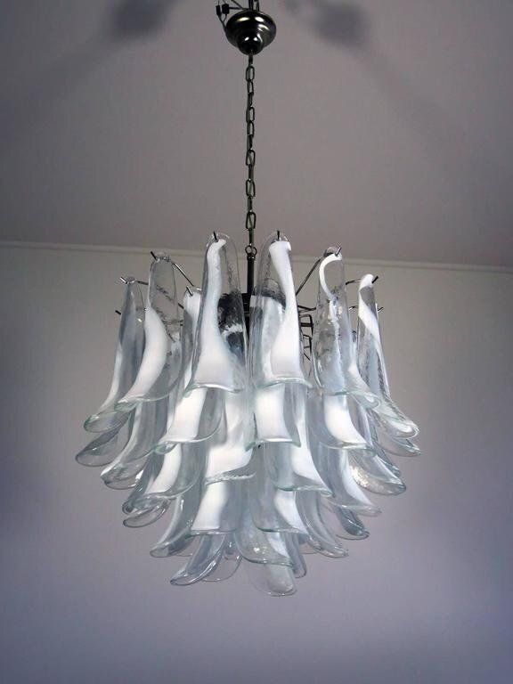 Murano Chandeliers In The Manner Of Mazzega, 1970s, Set Of 2 photo for sale