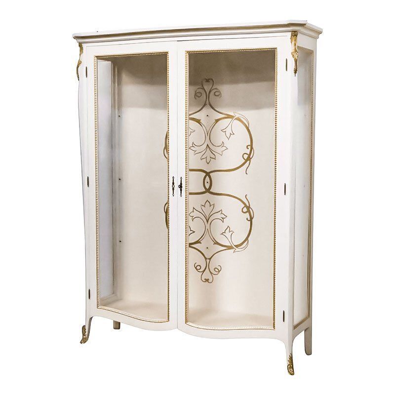 Ivory And Gold Display Cabinet, 1990s photo for sale