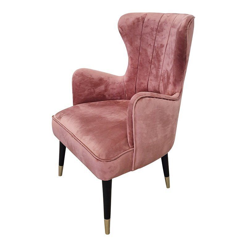 Pink Velvet Armchair, 1980s photo vinterior