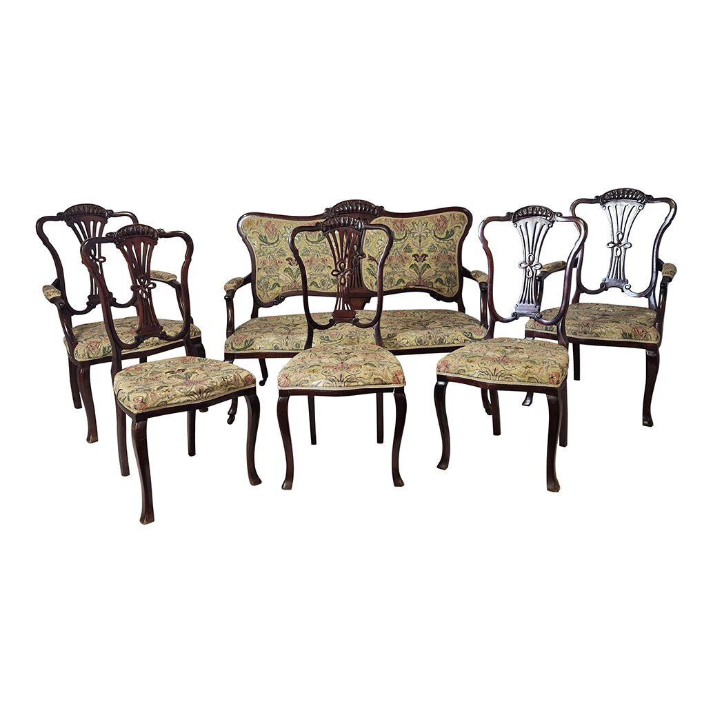 Liberty Style Living Room Set, 1920s, Set Of 6