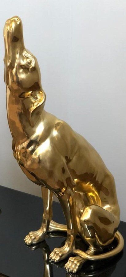 Gilt Bronze Sculptures Of Dogs, Set Of 2 photo Art