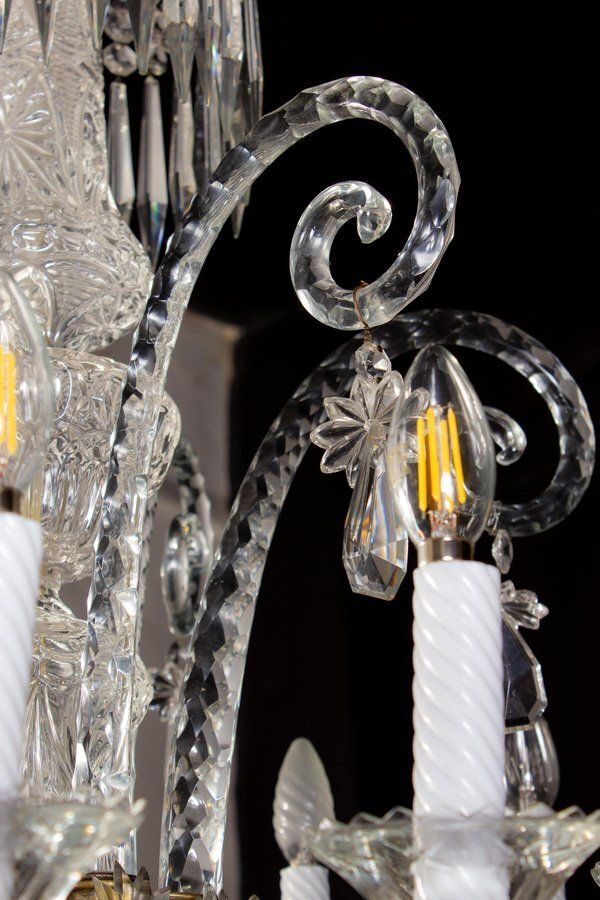 19th Century French Crystal Chandelier, 1880s photo vintage