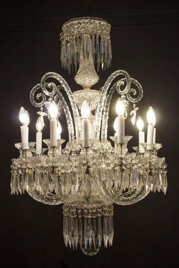 photo vinterior 19th Century French Crystal Chandelier, 1880s