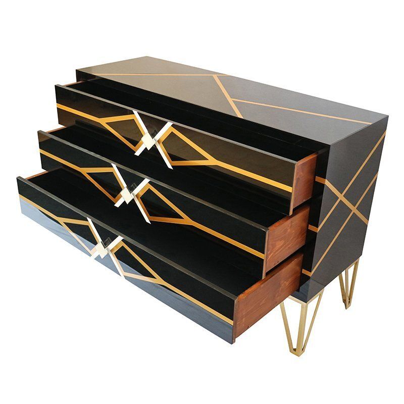 Dresser In Black Laminate, 1980s photo for sale