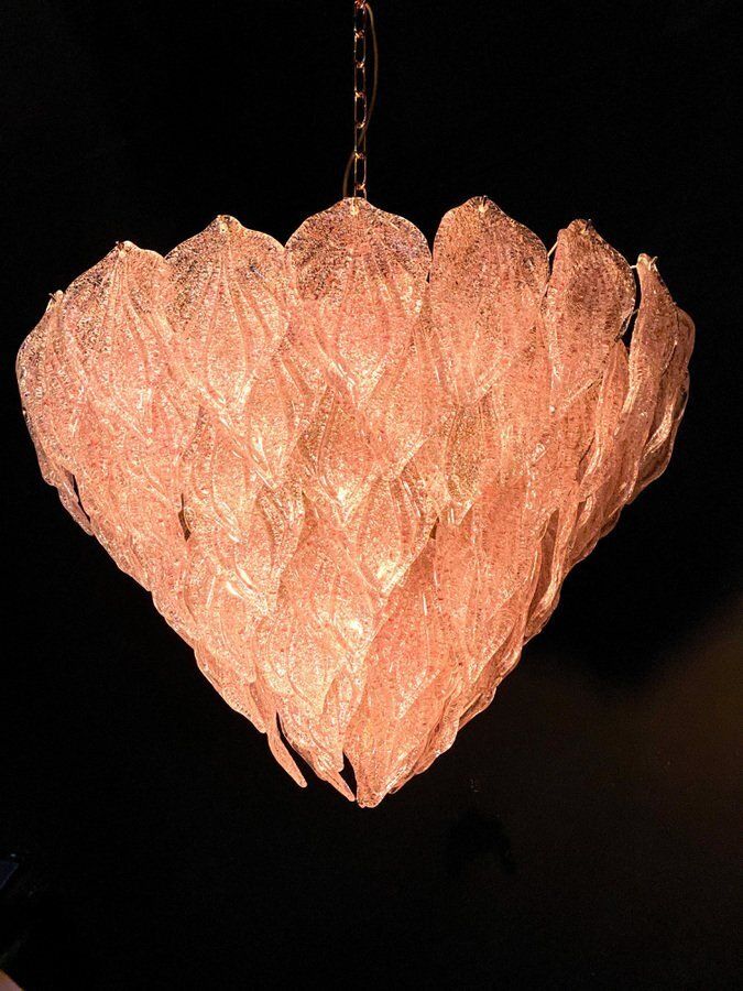 photo buy Pink Murano Glass Polar Chandelier, Italy, 1970s