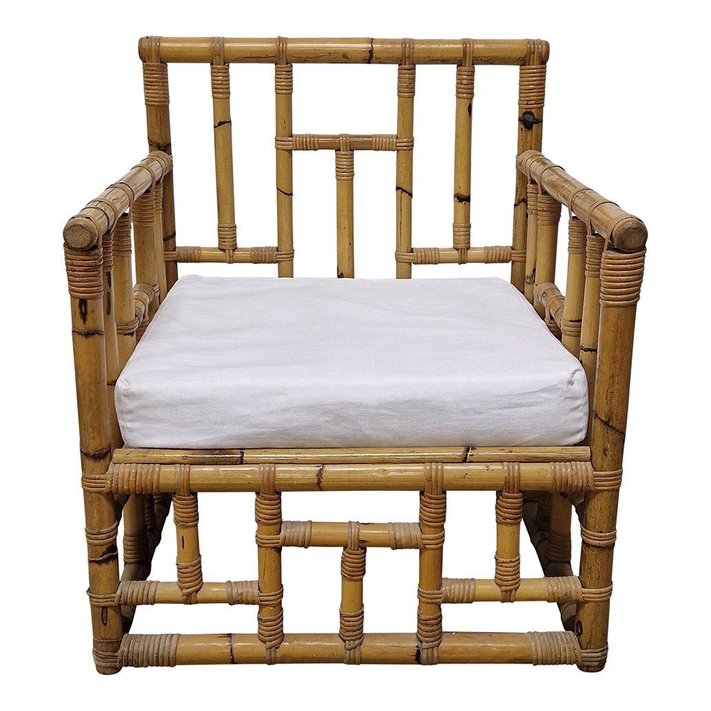 Vintage Chair In Bamboo And Rattan, 1980s photo vintage