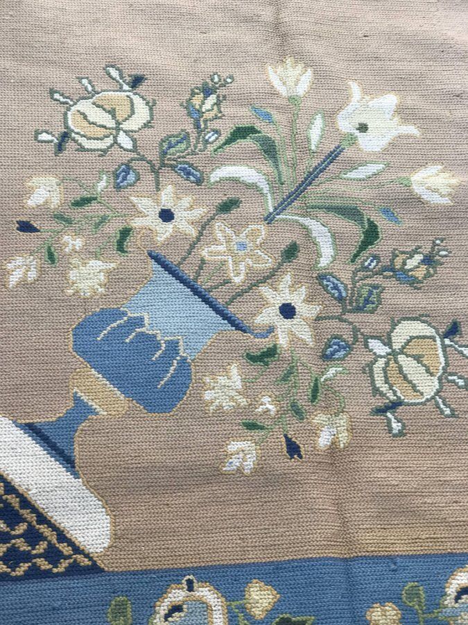 Portuguese Needlepoint Rug From Arraiolos Factory, 1940s photo furniture