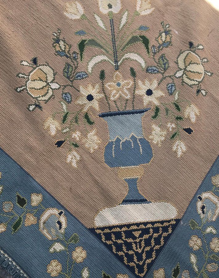 Portuguese Needlepoint Rug From Arraiolos Factory, 1940s photo buy