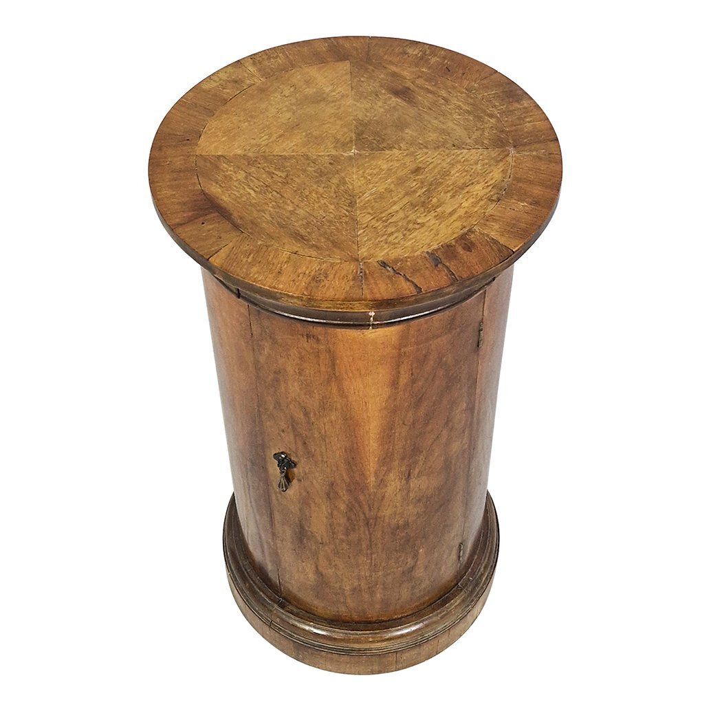 Wooden Cylinder Bedside Table, 1950s photo Furniture