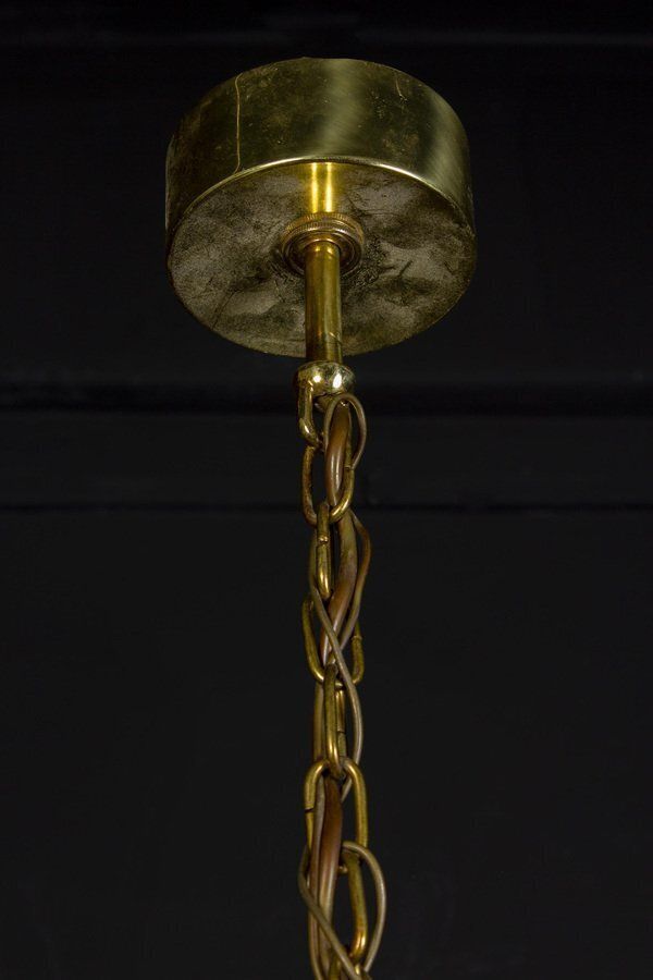 Crystal Rod And Brass Chandelier Or Lantern By Gaetano Sciolari, 1960s photo vintage