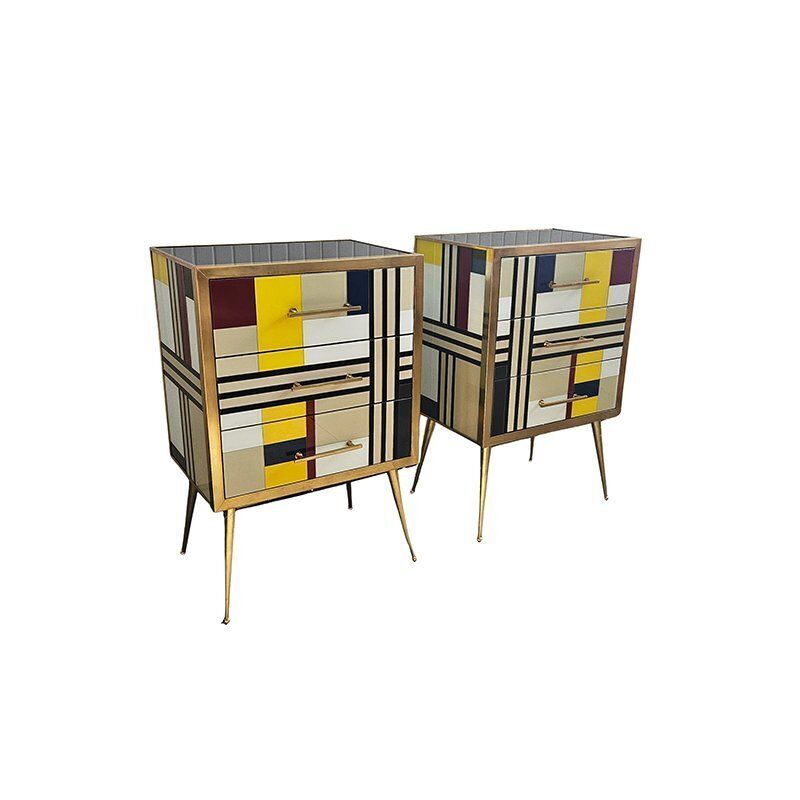 Glass Bedside Tables, 1980s, Set Of 2 photo furniture