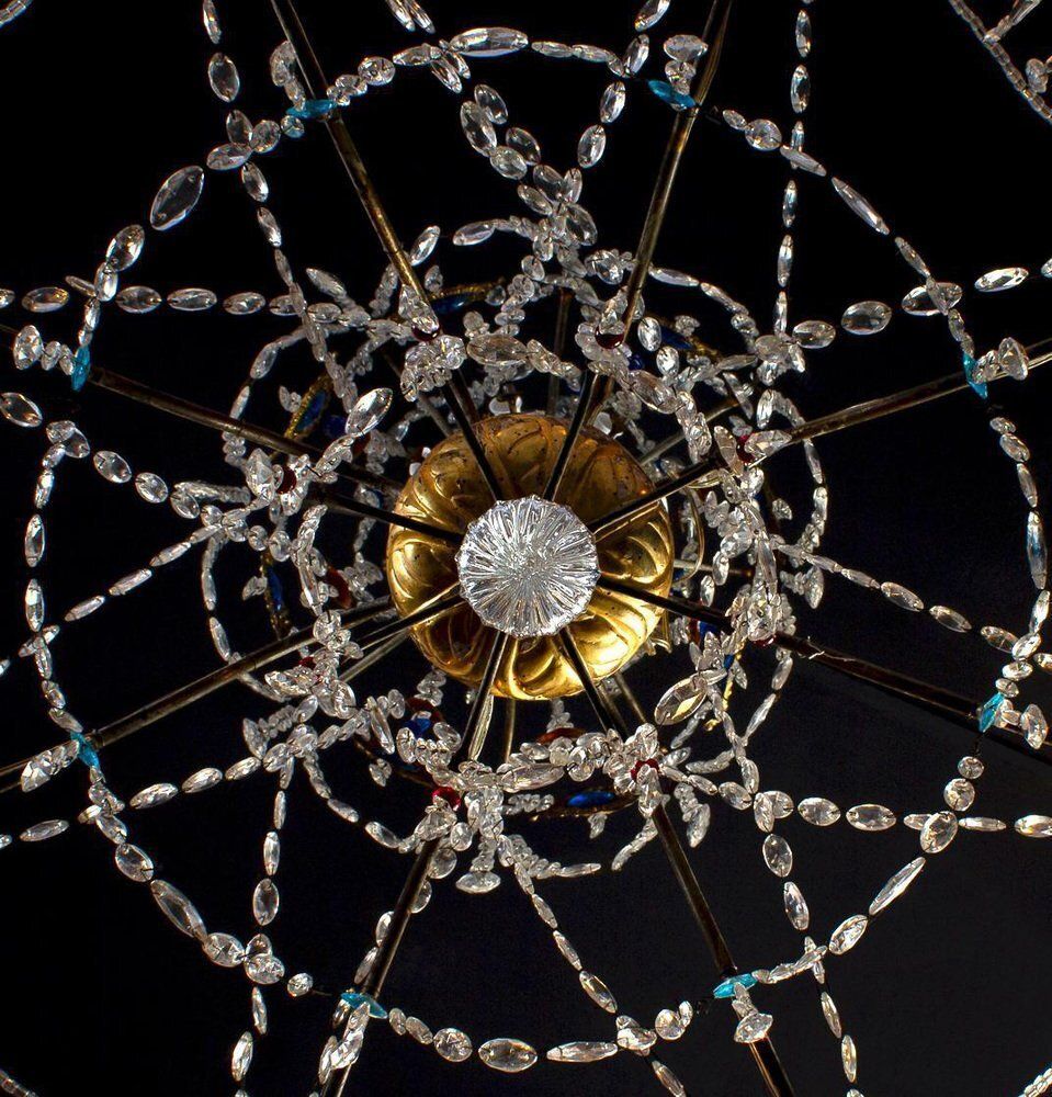 photo for sale Antique Italian Giltwood And Crystal Chandelier, 1760