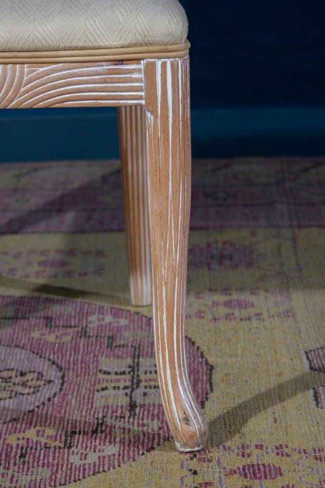 photo vinterior Italian White Decape Wood Chairs, 1970s, Set Of 8