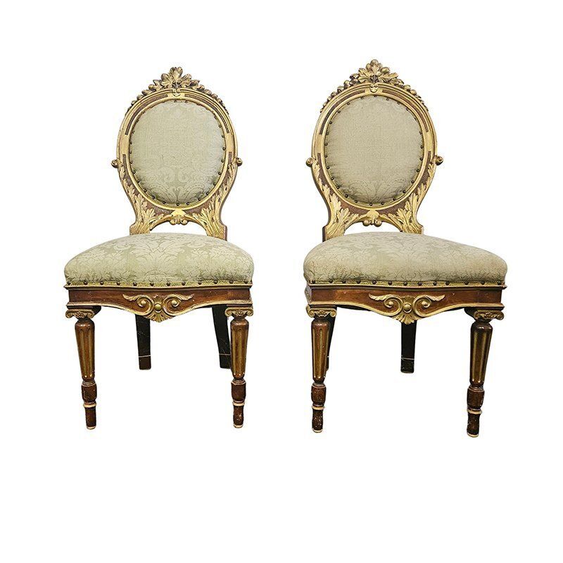Chairs In Lacquered And Gilded Wood, 1960s, Set Of 4 photo for sale