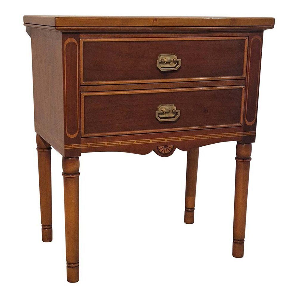 Liberty Style Bedside Table With Drawers, England, 1970s photo for sale