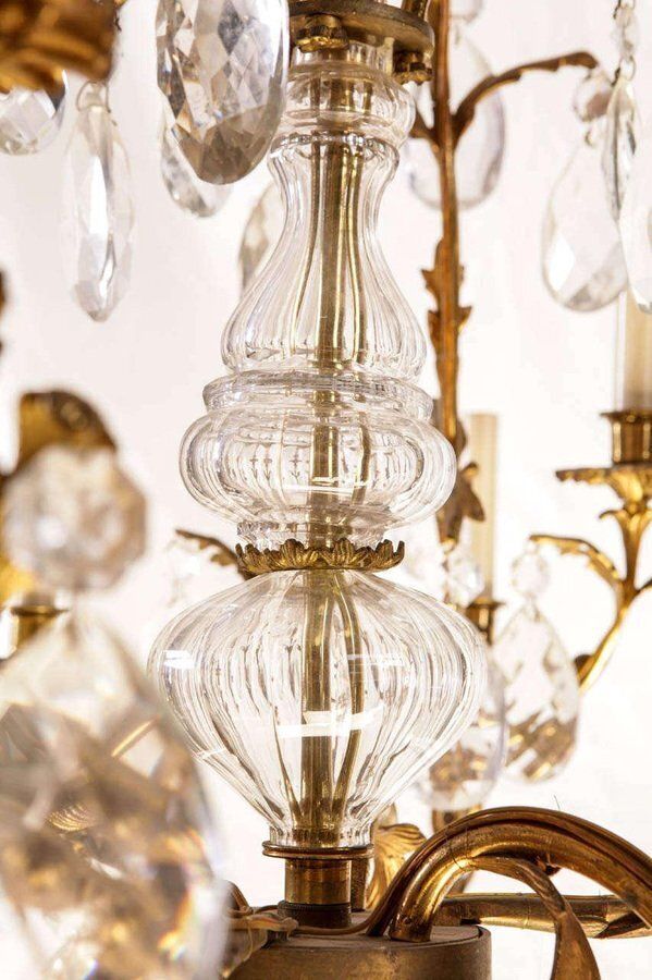 French Gilt Bronze And Cut Glass 14 Light Chandelier, 19th Century photo 30750.0