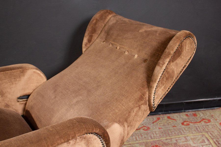 Mid Century Italian Reclinable Lounge Chair, 1950 photo vintage