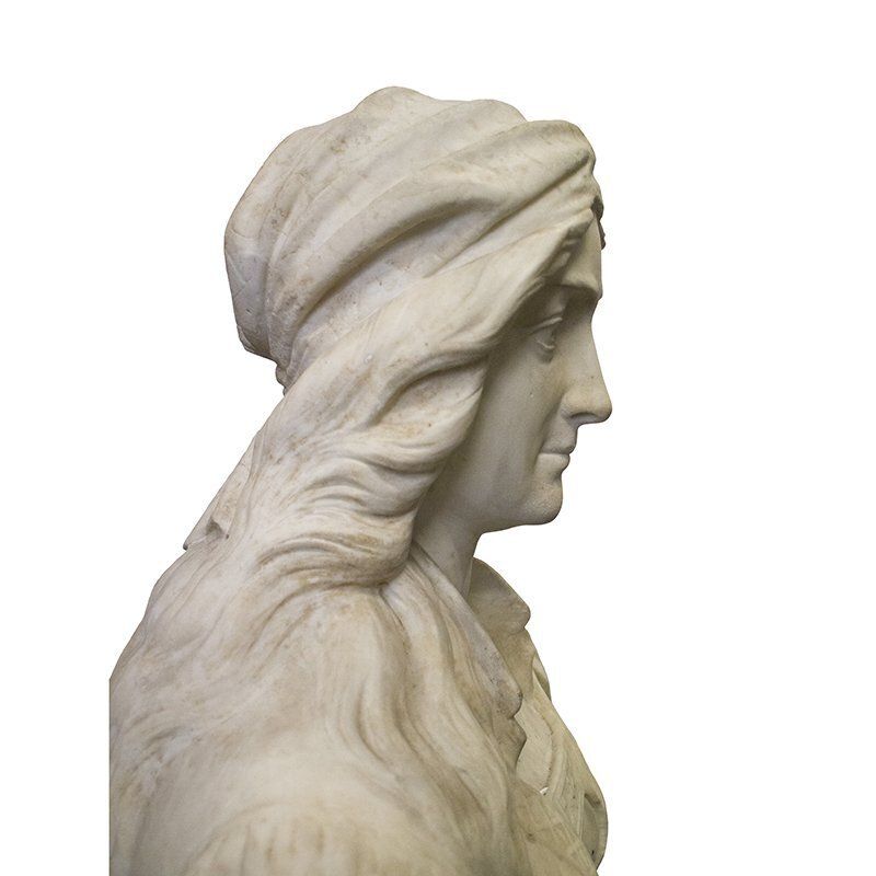 Bust Of A Woman, 1800s, Marble photo for sale