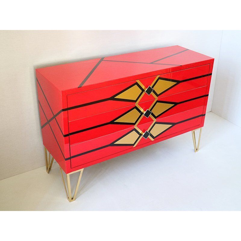 Chest Of Drawers With Geometric Pattern, 1980s photo 4474.0