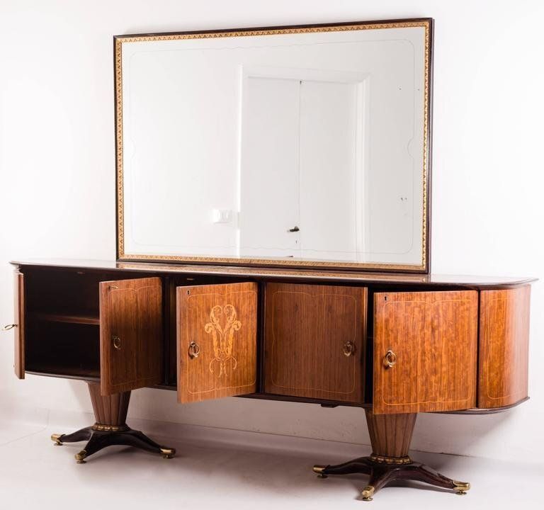 Mid Century Italian Sideboard With Mirror By Paolo Buffa, 1950s photo 10696.0