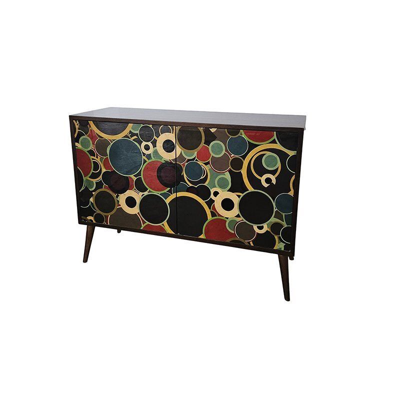 Two Door Sideboard In Wood And Glass, 1980s photo 5363.0