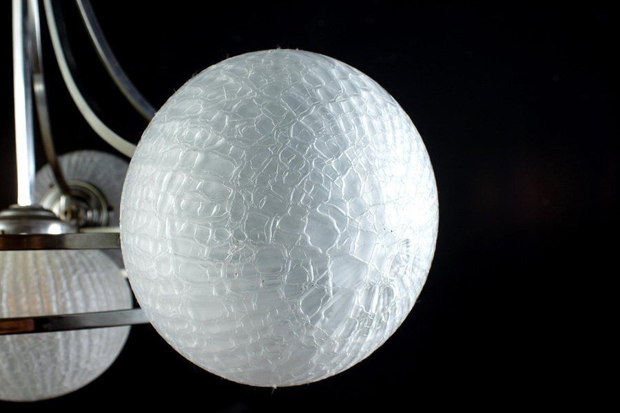 Lighting Chrome And Murano Glass Chandelier By Gino Sarfatti, 1960s photo