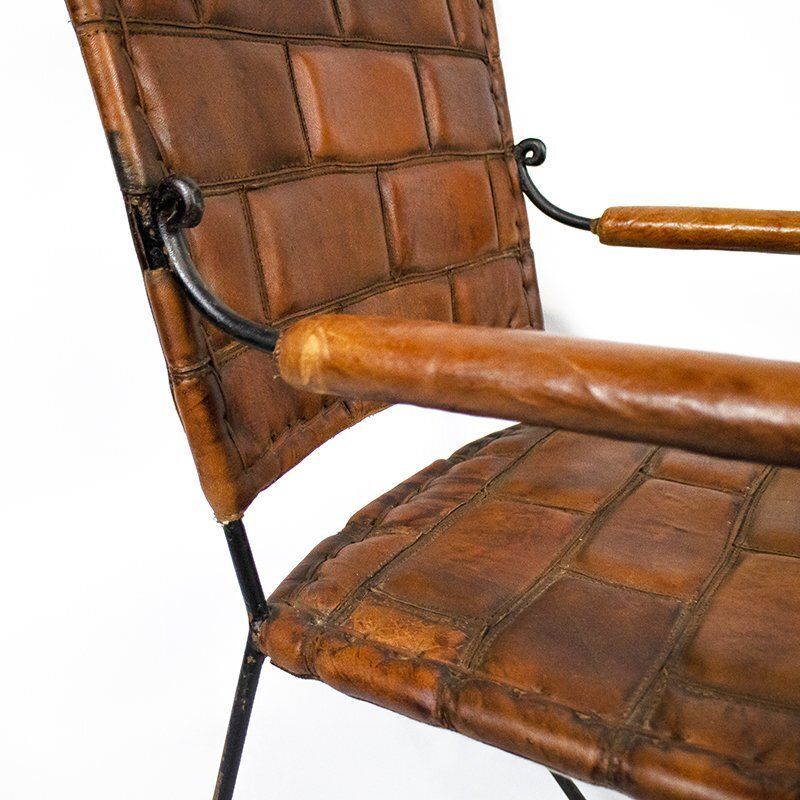 Set Of Hand Crafted Leather Chairs, 1970s photo furniture